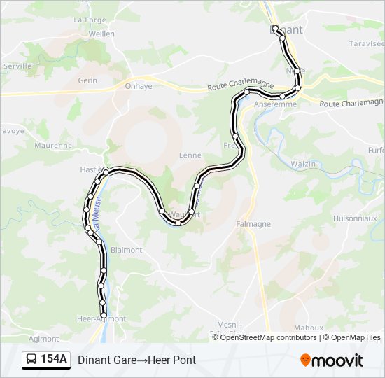 154A bus Line Map