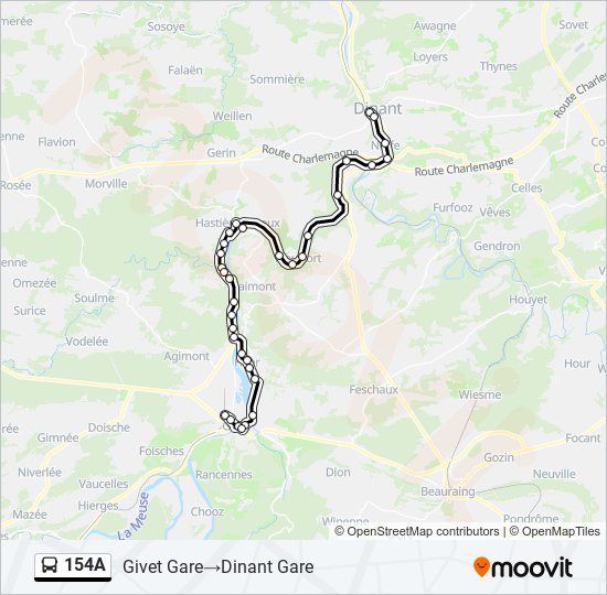 154A bus Line Map