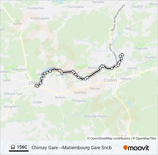 156C bus Line Map