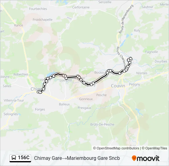156C Bus Line Map