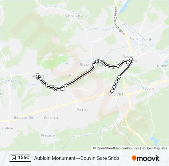 156C Bus Line Map