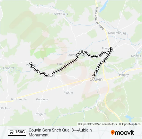 156C Bus Line Map