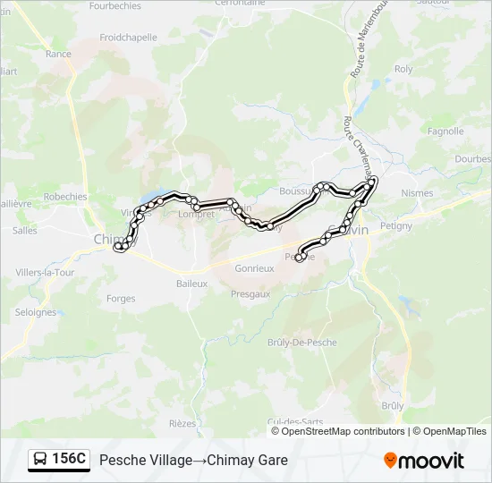 156C Bus Line Map