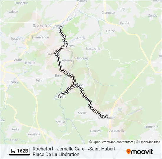 162B Bus Line Map
