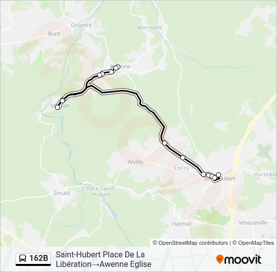 162B Bus Line Map