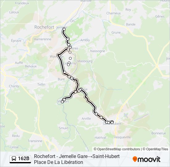 Plan de la ligne 162B de bus