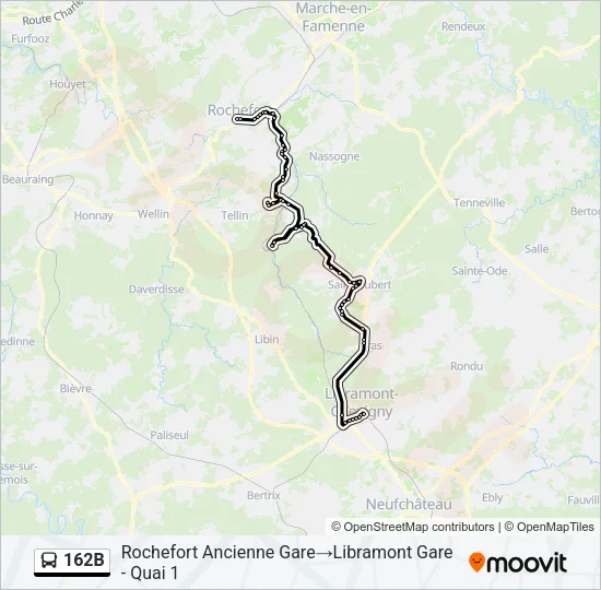 162B Bus Line Map