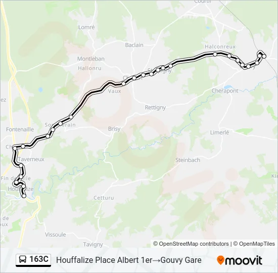 163C Bus Line Map