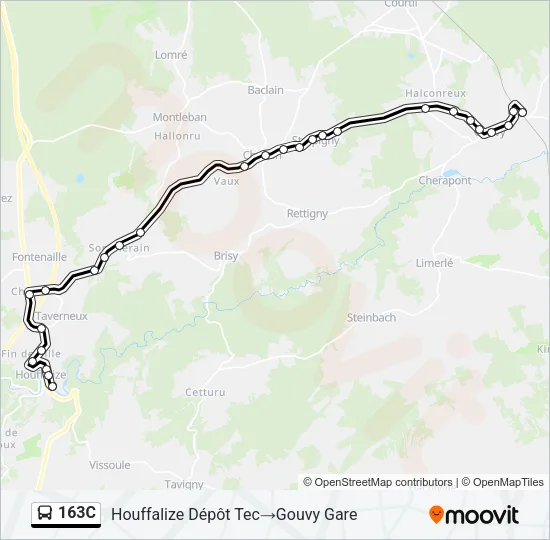 163C Bus Line Map
