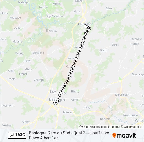 163C bus Line Map