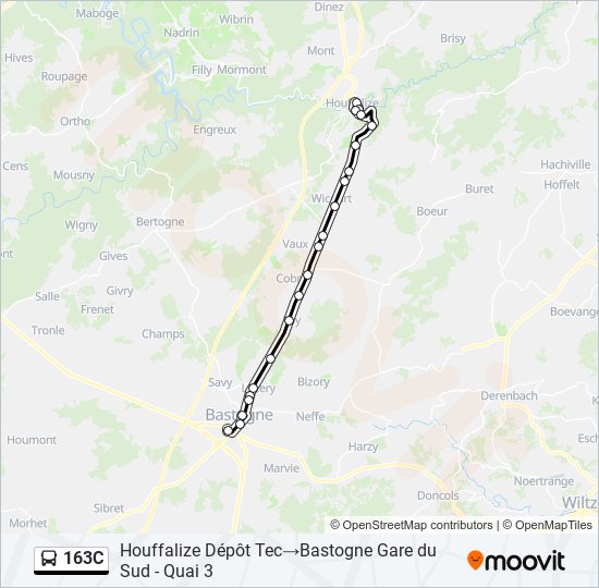 163C bus Line Map