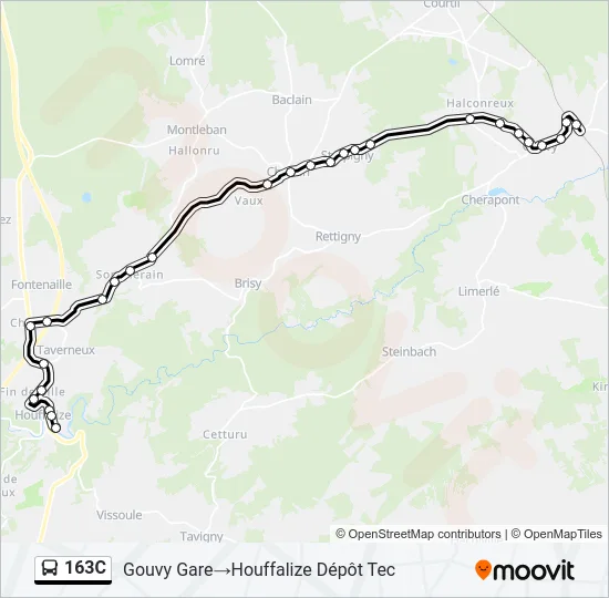 163C Bus Line Map