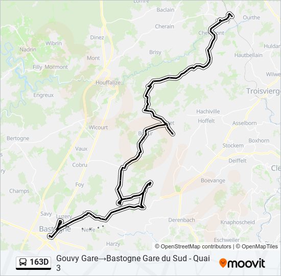 163D bus Line Map