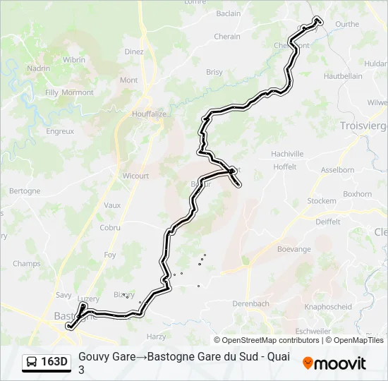 163D Bus Line Map