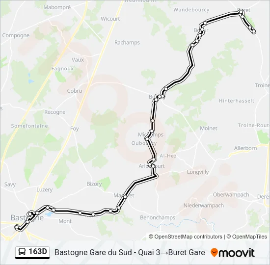 163D Bus Line Map
