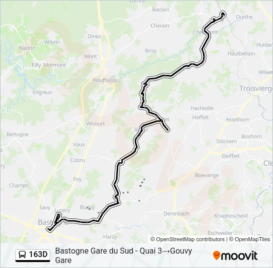 163D Bus Line Map