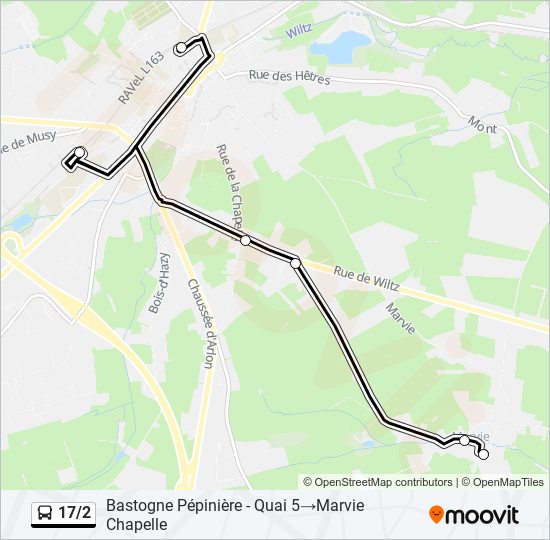 Plan de la ligne 17/2 de bus