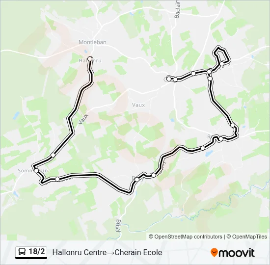 18/2 Bus Line Map