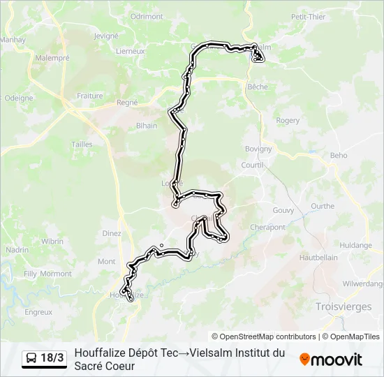 18/3 Bus Line Map