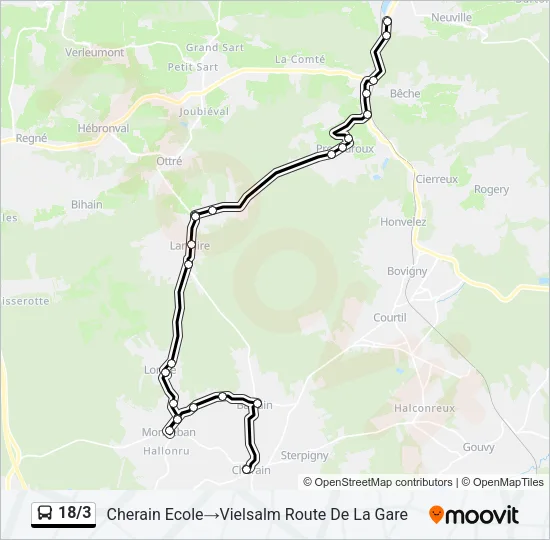 18/3 Bus Line Map