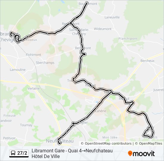 Plan de la ligne 27/2 de bus