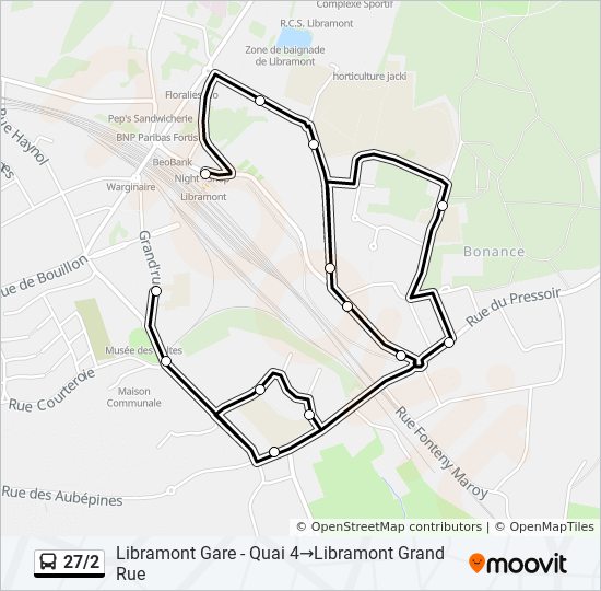 27/2 bus Line Map