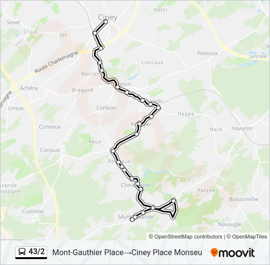 43/2 Bus Line Map