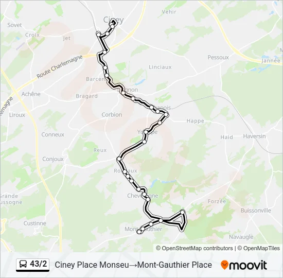 43/2 Bus Line Map