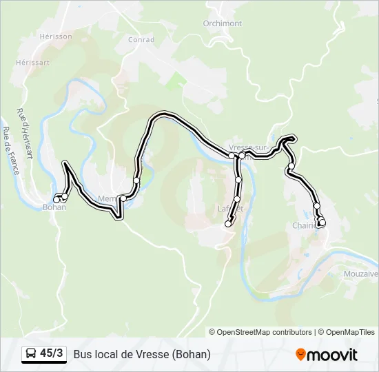45/3 Bus Line Map