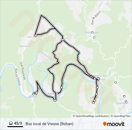 45/3 Bus Line Map