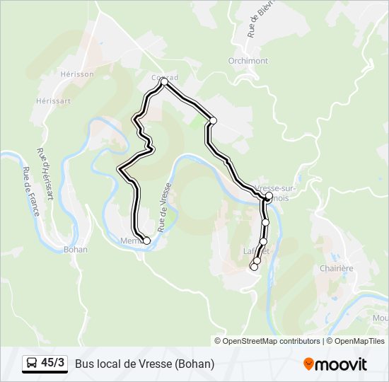 45/3 bus Line Map