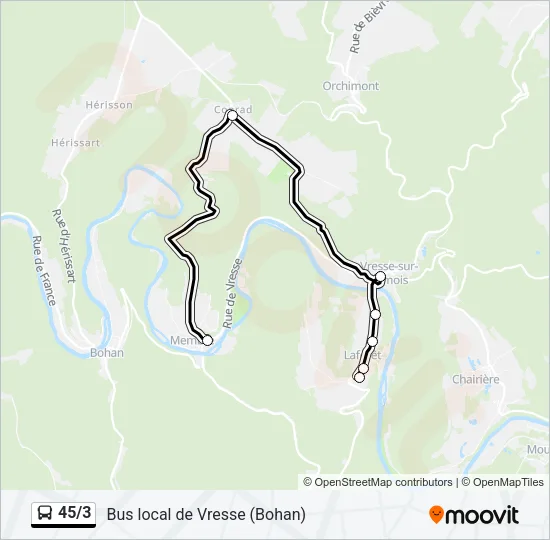 45/3 Bus Line Map