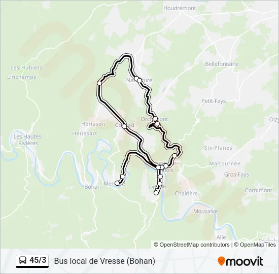 45/3 Bus Line Map