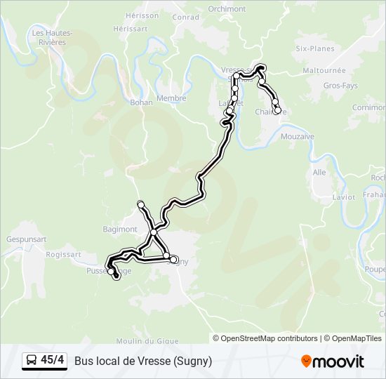 45/4 bus Line Map