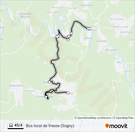 45/4 bus Line Map