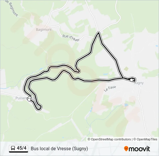 45/4 Bus Line Map