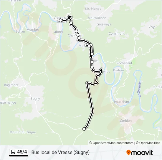 45/4 Bus Line Map
