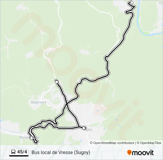 45/4 Bus Line Map