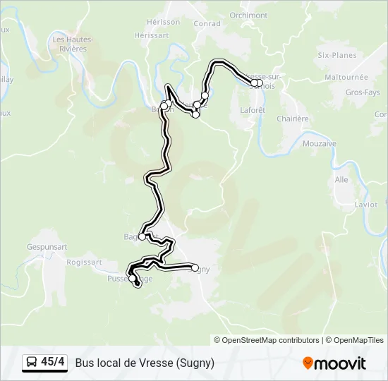 45/4 Bus Line Map