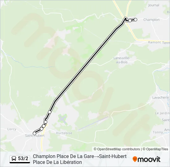 53/2 Bus Line Map