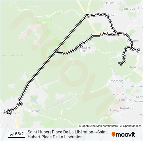 53/2 Bus Line Map