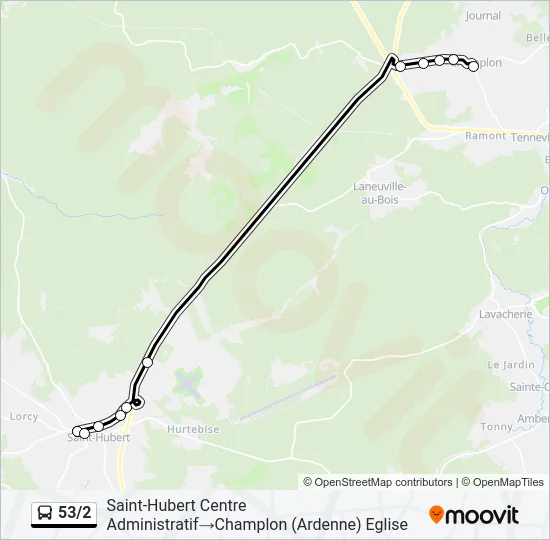 53/2 Bus Line Map