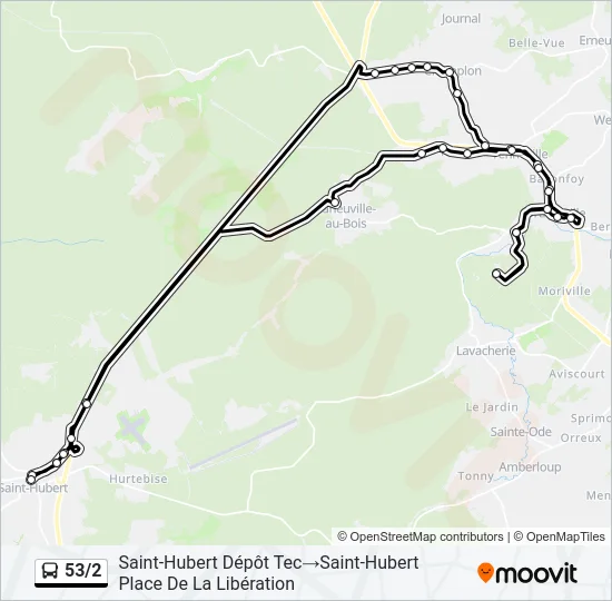 53/2 Bus Line Map