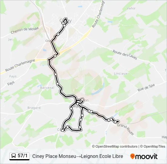 57/1 Bus Line Map