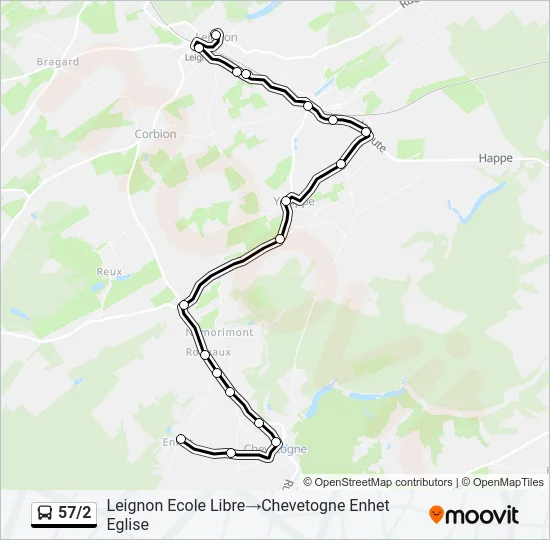 57/2 Bus Line Map