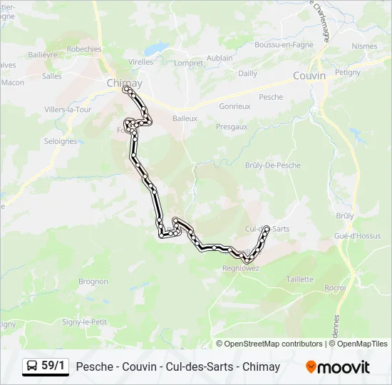 59/1 Bus Line Map