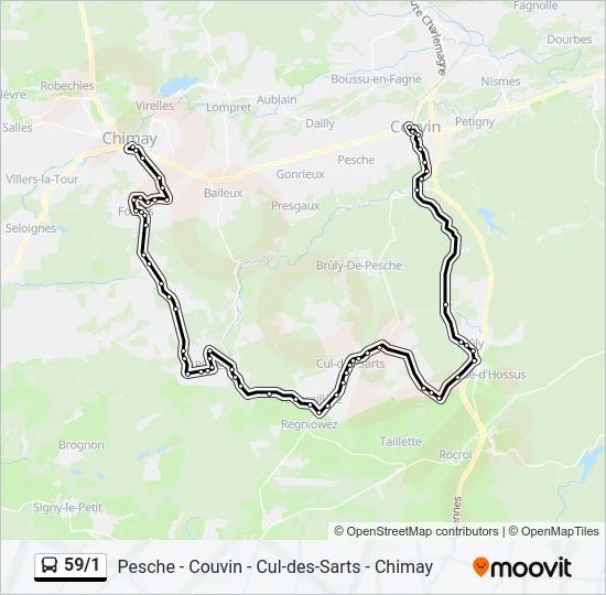 59/1 Bus Line Map