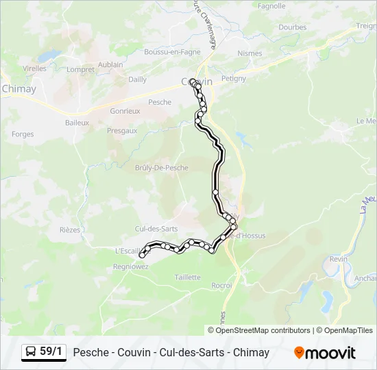 59/1 Bus Line Map