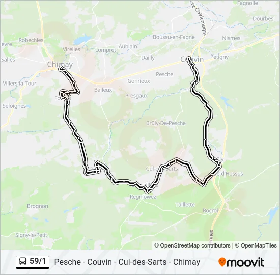 59/1 Bus Line Map