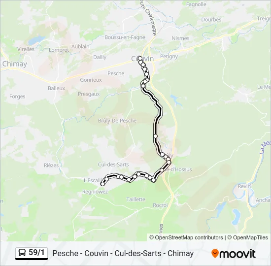 59/1 Bus Line Map